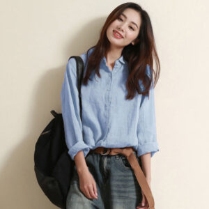 Women's Temperament Fashion Cotton And Linen Shirt