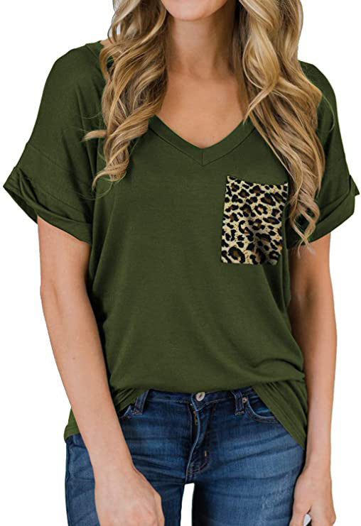 Women's V Neck Pocket Tee Roll - Image 10