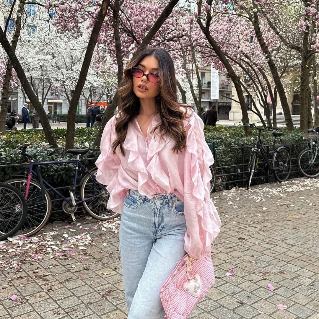 Loose Top Design Casual Elegant Chiffon Blouse - Image 6