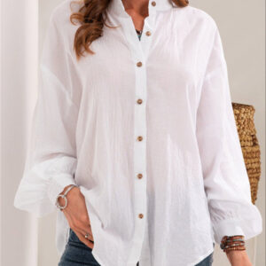 New Style Long-sleeved Shirt Cotton Linen Shirt Cardigan Women