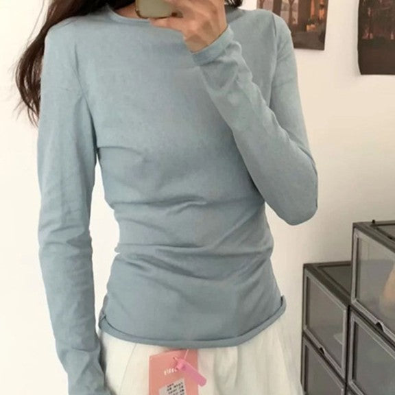 Inner Basic Style Laid-back Long Sleeve T-shirt