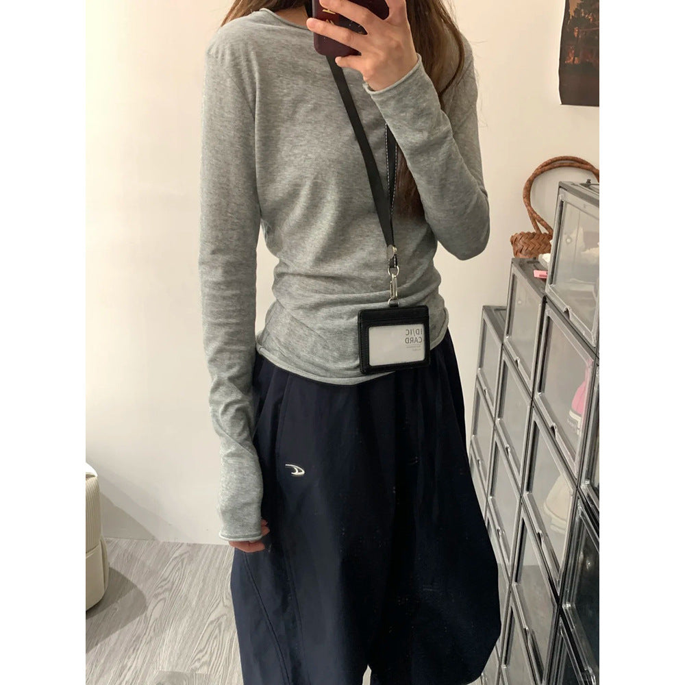 Inner Basic Style Laid-back Long Sleeve T-shirt - Image 2