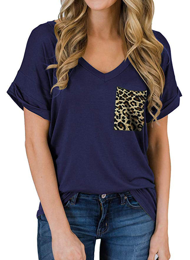 Women's V Neck Pocket Tee Roll - Image 7